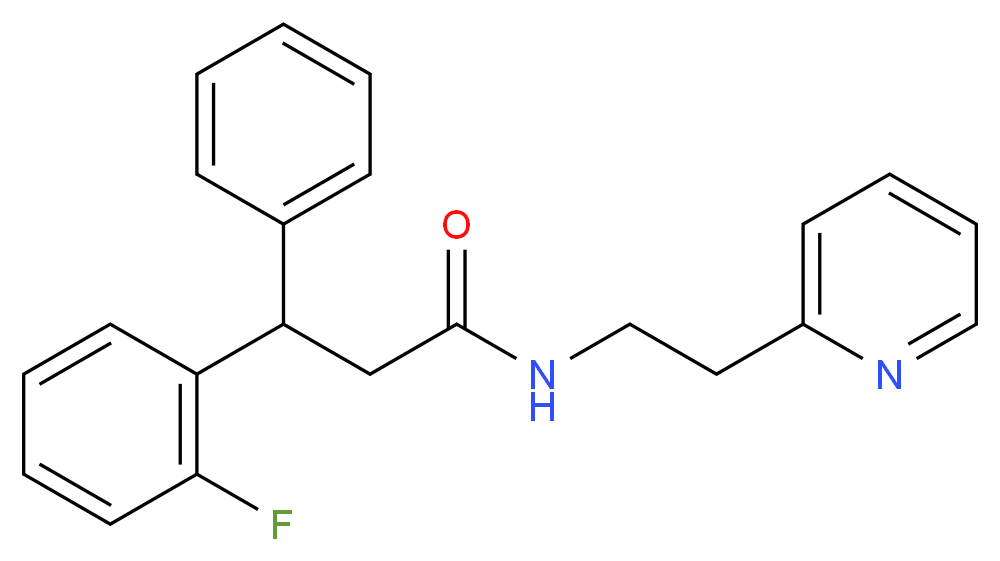 3-(2-fluorophenyl)-3-phenyl-N-[2-(2-pyridinyl)ethyl]propanamide_Molecular_structure_CAS_)