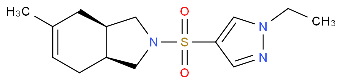 (3aR*,7aS*)-2-[(1-ethyl-1H-pyrazol-4-yl)sulfonyl]-5-methyl-2,3,3a,4,7,7a-hexahydro-1H-isoindole_Molecular_structure_CAS_)