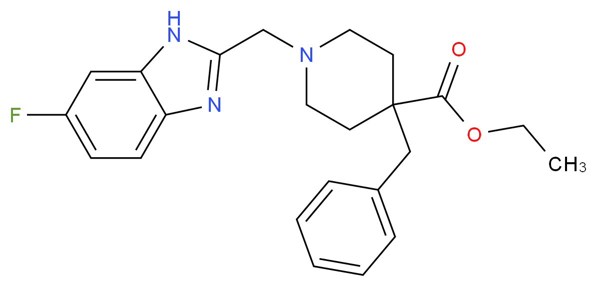 ethyl 4-benzyl-1-[(6-fluoro-1H-benzimidazol-2-yl)methyl]-4-piperidinecarboxylate_Molecular_structure_CAS_)