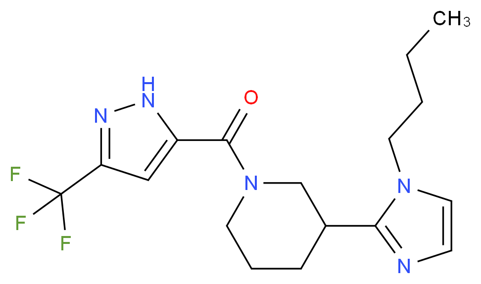 3-(1-butyl-1H-imidazol-2-yl)-1-{[3-(trifluoromethyl)-1H-pyrazol-5-yl]carbonyl}piperidine_Molecular_structure_CAS_)
