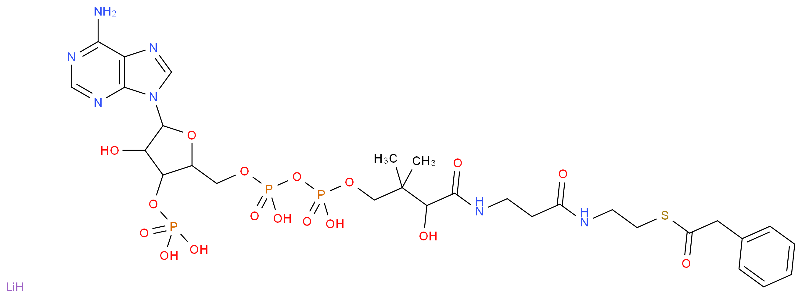 Phenylacetyl coenzyme A lithium salt_Molecular_structure_CAS_108321-26-2)