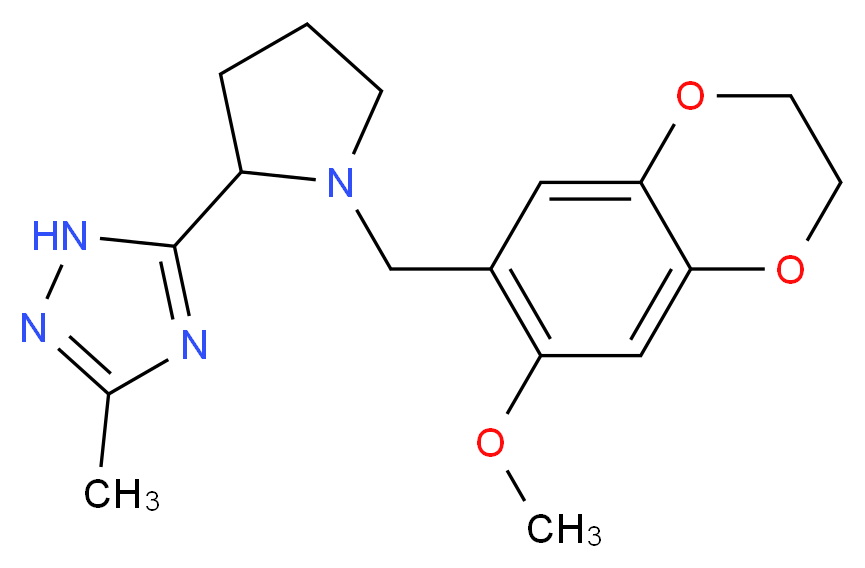 5-{1-[(7-methoxy-2,3-dihydro-1,4-benzodioxin-6-yl)methyl]pyrrolidin-2-yl}-3-methyl-1H-1,2,4-triazole_Molecular_structure_CAS_)