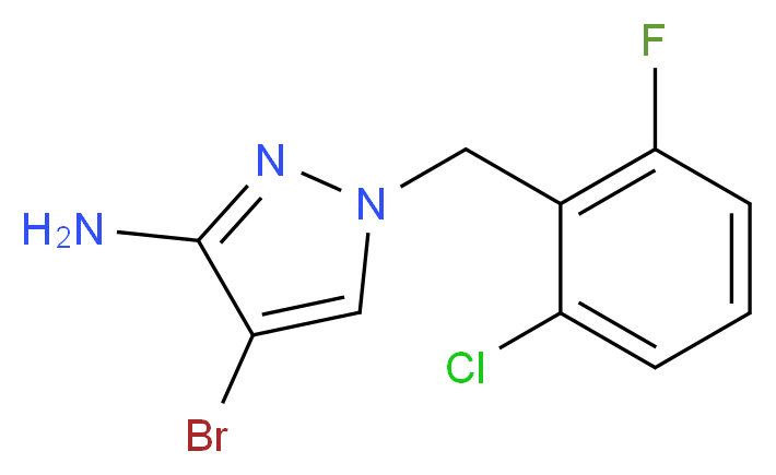 4-Bromo-1-(2-chloro-6-fluorobenzyl)-1H-pyrazol-3-amine_Molecular_structure_CAS_)