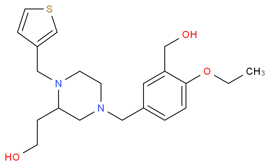 2-[4-[4-ethoxy-3-(hydroxymethyl)benzyl]-1-(3-thienylmethyl)-2-piperazinyl]ethanol_Molecular_structure_CAS_)