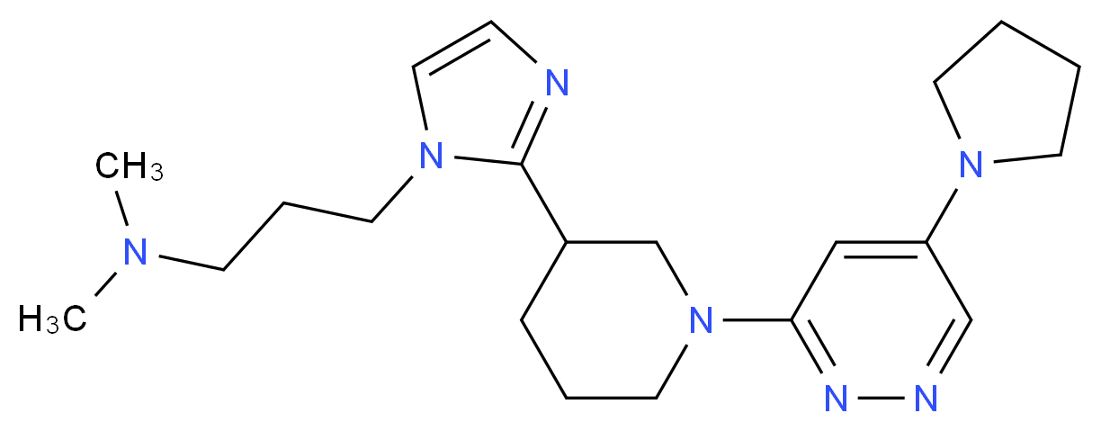 N,N-dimethyl-3-{2-[1-(5-pyrrolidin-1-ylpyridazin-3-yl)piperidin-3-yl]-1H-imidazol-1-yl}propan-1-amine_Molecular_structure_CAS_)