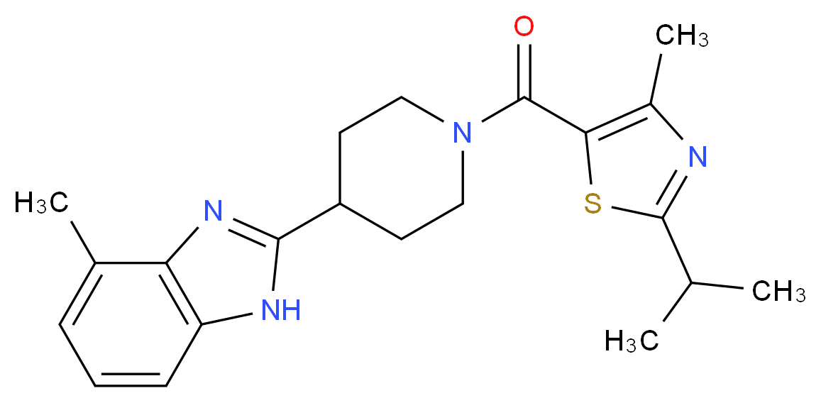 2-{1-[(2-isopropyl-4-methyl-1,3-thiazol-5-yl)carbonyl]-4-piperidinyl}-4-methyl-1H-benzimidazole_Molecular_structure_CAS_)