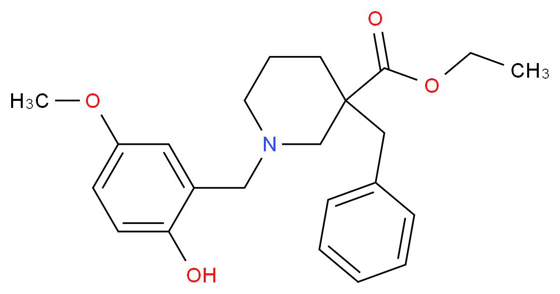 ethyl 3-benzyl-1-(2-hydroxy-5-methoxybenzyl)-3-piperidinecarboxylate_Molecular_structure_CAS_)
