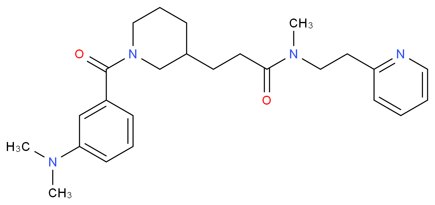 3-{1-[3-(dimethylamino)benzoyl]-3-piperidinyl}-N-methyl-N-[2-(2-pyridinyl)ethyl]propanamide_Molecular_structure_CAS_)