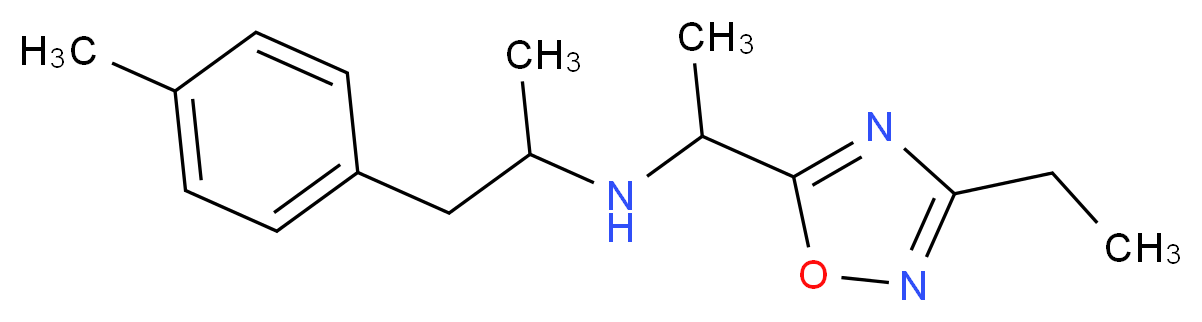 N-[1-(3-ethyl-1,2,4-oxadiazol-5-yl)ethyl]-1-(4-methylphenyl)-2-propanamine_Molecular_structure_CAS_)