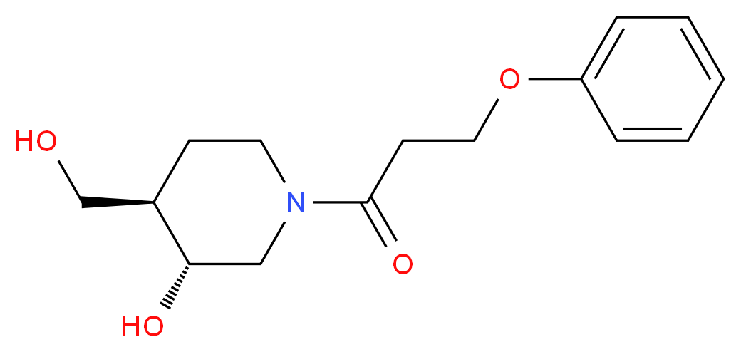 (3R*,4R*)-4-(hydroxymethyl)-1-(3-phenoxypropanoyl)-3-piperidinol_Molecular_structure_CAS_)