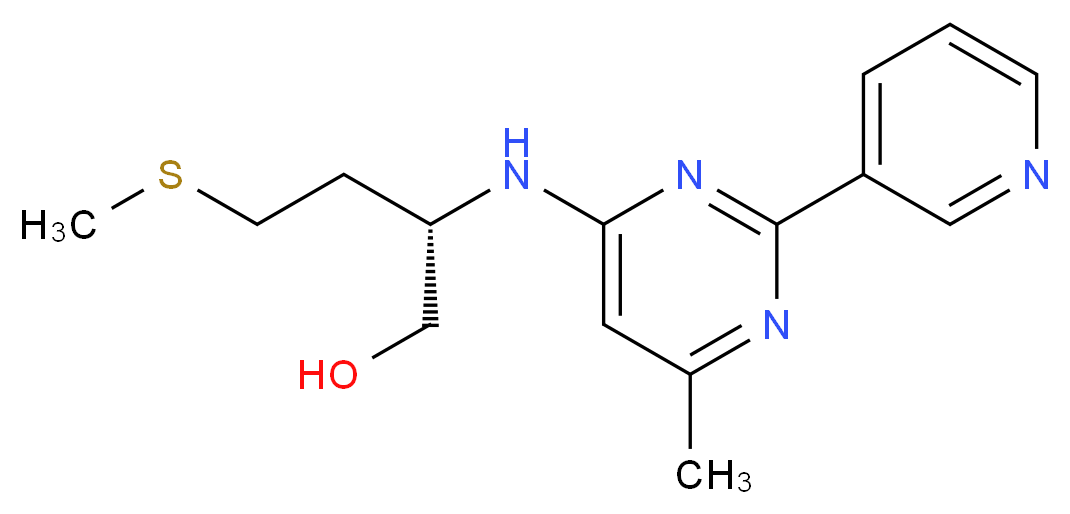 (2S)-2-[(6-methyl-2-pyridin-3-ylpyrimidin-4-yl)amino]-4-(methylthio)butan-1-ol_Molecular_structure_CAS_)