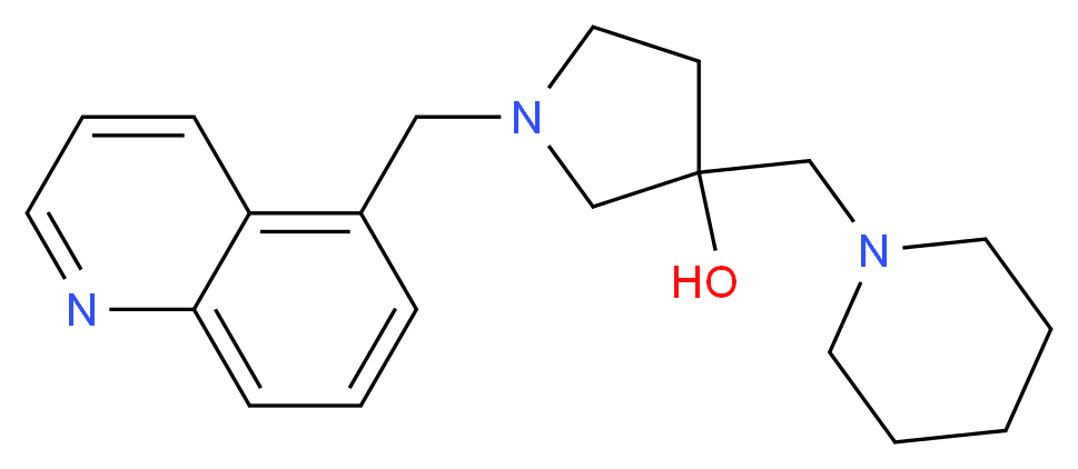 3-(piperidin-1-ylmethyl)-1-(quinolin-5-ylmethyl)pyrrolidin-3-ol_Molecular_structure_CAS_)
