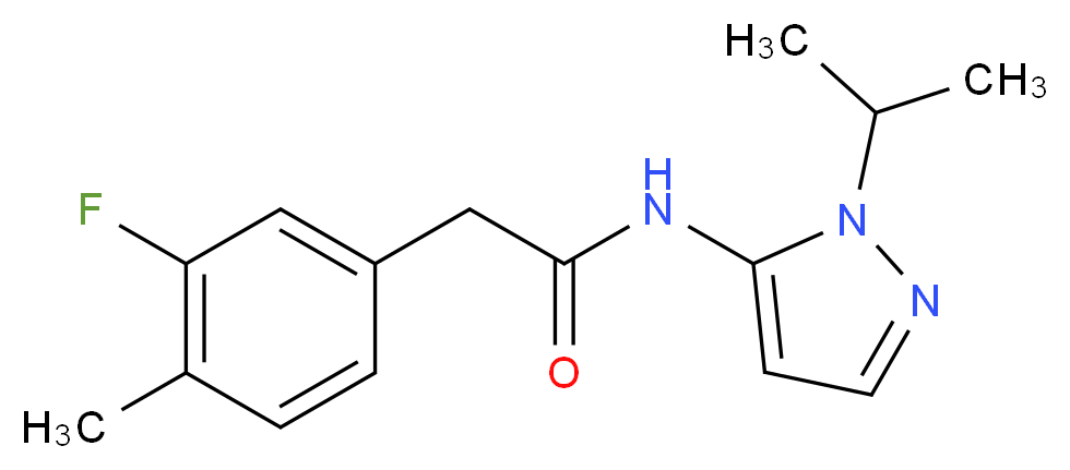 2-(3-fluoro-4-methylphenyl)-N-(1-isopropyl-1H-pyrazol-5-yl)acetamide_Molecular_structure_CAS_)