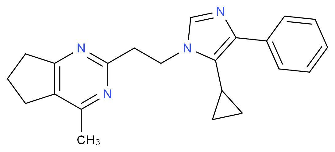 2-[2-(5-cyclopropyl-4-phenyl-1H-imidazol-1-yl)ethyl]-4-methyl-6,7-dihydro-5H-cyclopenta[d]pyrimidine_Molecular_structure_CAS_)
