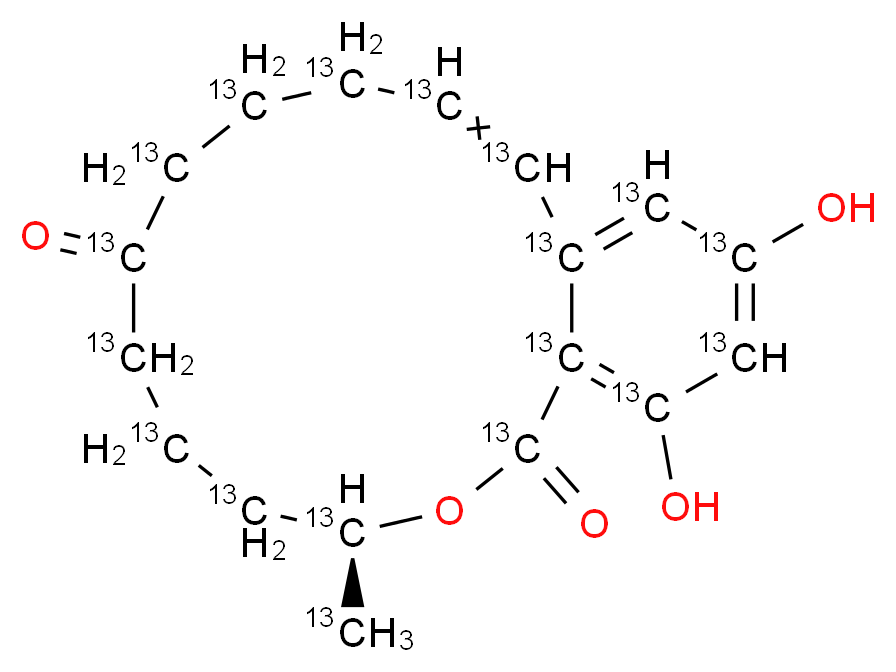 Zearalenone-13C18 solution_Molecular_structure_CAS_911392-43-3)