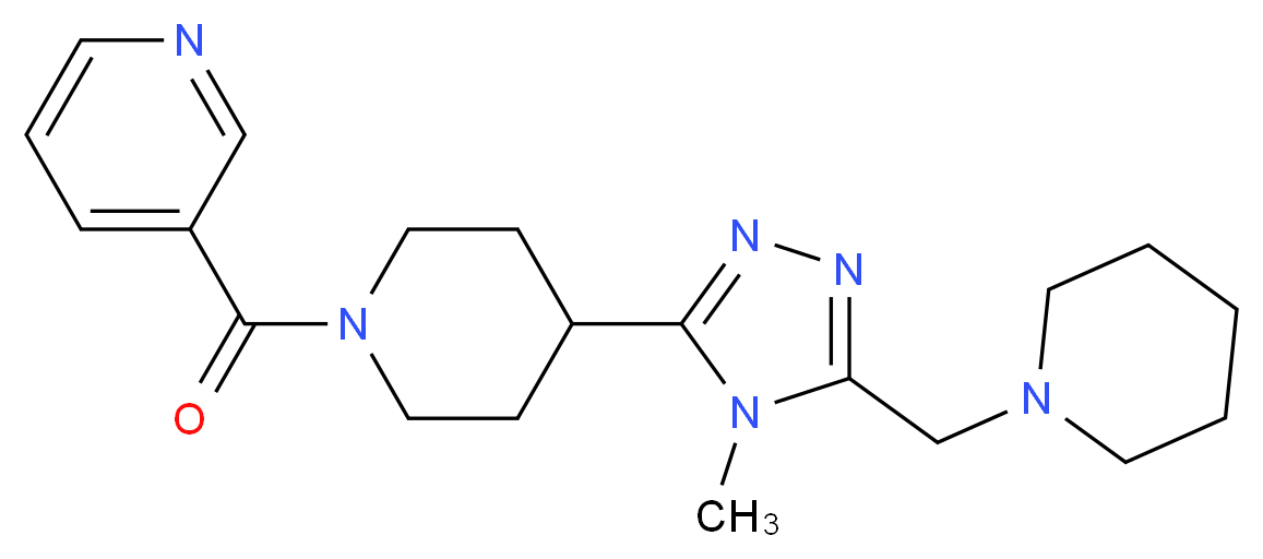3-({4-[4-methyl-5-(piperidin-1-ylmethyl)-4H-1,2,4-triazol-3-yl]piperidin-1-yl}carbonyl)pyridine_Molecular_structure_CAS_)