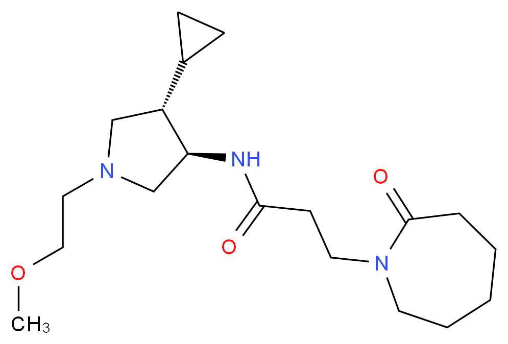 N-[(3R*,4S*)-4-cyclopropyl-1-(2-methoxyethyl)-3-pyrrolidinyl]-3-(2-oxo-1-azepanyl)propanamide_Molecular_structure_CAS_)