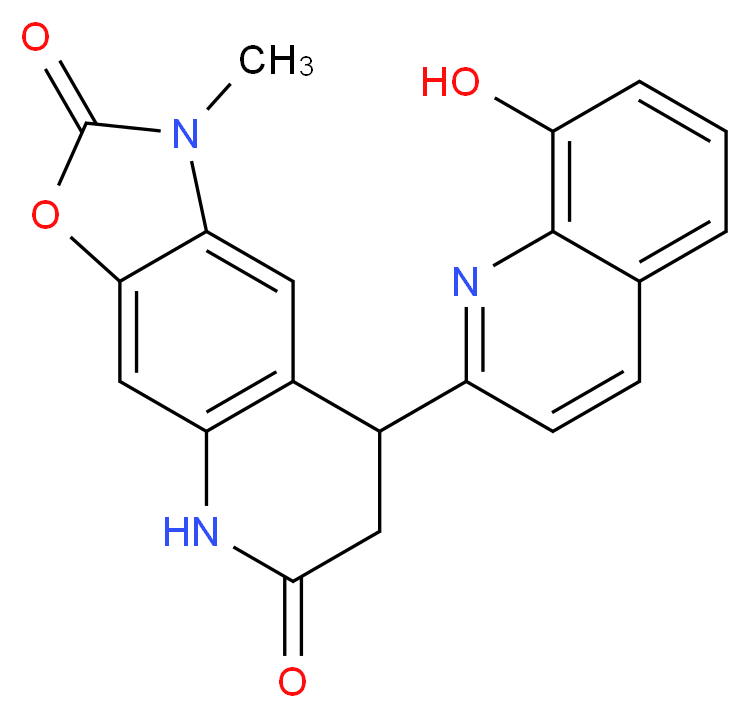 8-(8-hydroxyquinolin-2-yl)-1-methyl-1,5,7,8-tetrahydro[1,3]oxazolo[4,5-g]quinoline-2,6-dione_Molecular_structure_CAS_)
