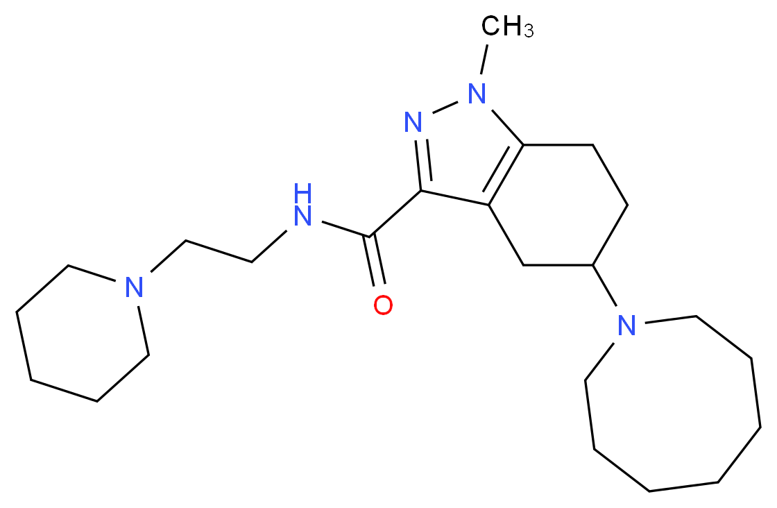 5-(1-azocanyl)-1-methyl-N-[2-(1-piperidinyl)ethyl]-4,5,6,7-tetrahydro-1H-indazole-3-carboxamide_Molecular_structure_CAS_)