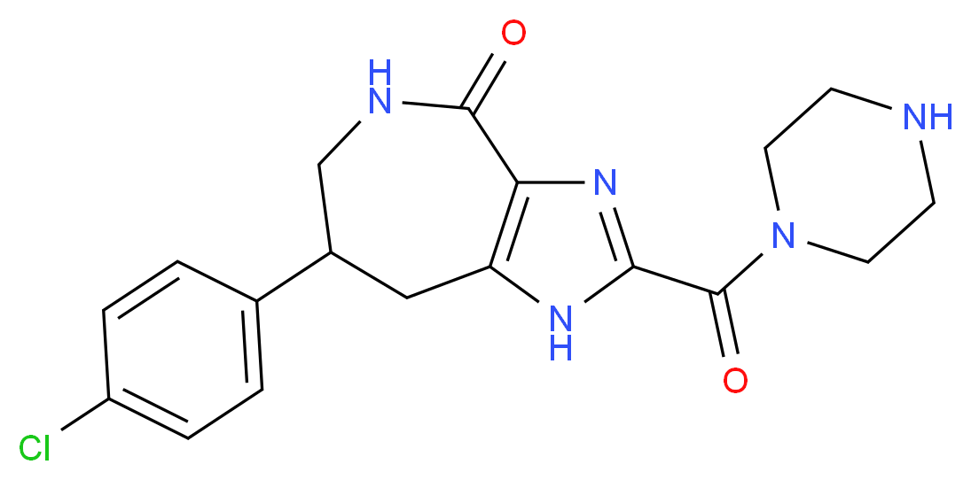 7-(4-chlorophenyl)-2-(piperazin-1-ylcarbonyl)-5,6,7,8-tetrahydroimidazo[4,5-c]azepin-4(1H)-one_Molecular_structure_CAS_)