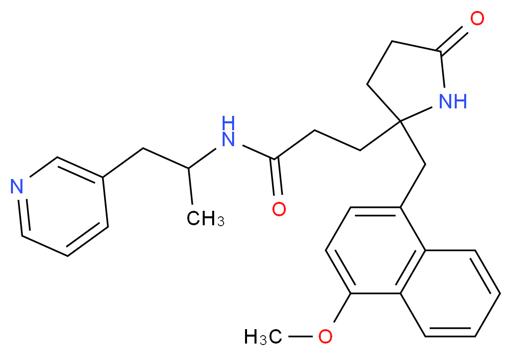 3-{2-[(4-methoxy-1-naphthyl)methyl]-5-oxo-2-pyrrolidinyl}-N-[1-methyl-2-(3-pyridinyl)ethyl]propanamide_Molecular_structure_CAS_)