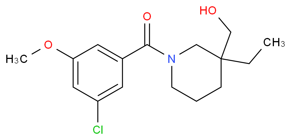 [1-(3-chloro-5-methoxybenzoyl)-3-ethyl-3-piperidinyl]methanol_Molecular_structure_CAS_)