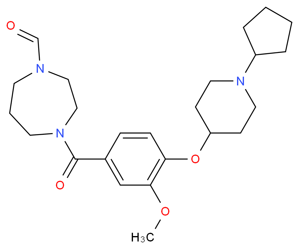 4-{4-[(1-cyclopentyl-4-piperidinyl)oxy]-3-methoxybenzoyl}-1,4-diazepane-1-carbaldehyde_Molecular_structure_CAS_)