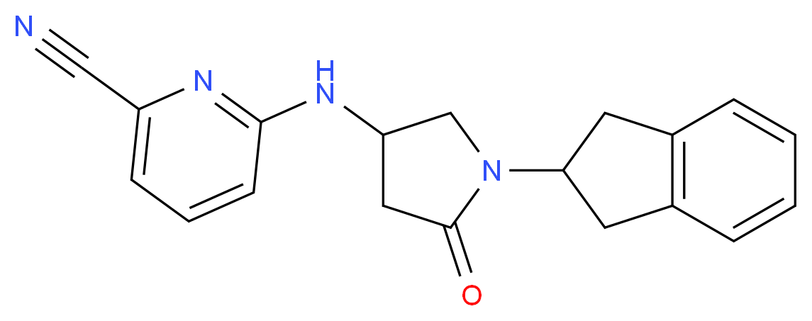 6-{[1-(2,3-dihydro-1H-inden-2-yl)-5-oxopyrrolidin-3-yl]amino}pyridine-2-carbonitrile_Molecular_structure_CAS_)