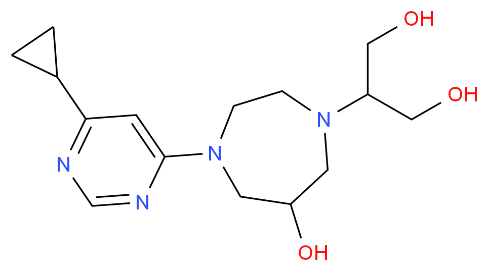 2-[4-(6-cyclopropylpyrimidin-4-yl)-6-hydroxy-1,4-diazepan-1-yl]propane-1,3-diol_Molecular_structure_CAS_)