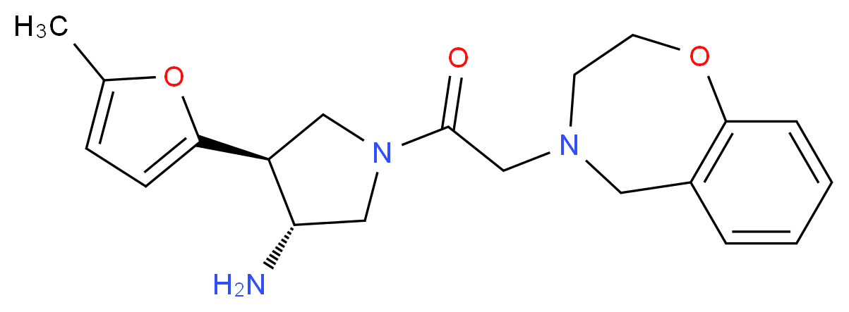 (3R*,4S*)-1-(2,3-dihydro-1,4-benzoxazepin-4(5H)-ylacetyl)-4-(5-methyl-2-furyl)pyrrolidin-3-amine_Molecular_structure_CAS_)