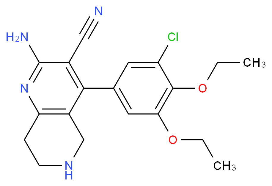 2-amino-4-(3-chloro-4,5-diethoxyphenyl)-5,6,7,8-tetrahydro-1,6-naphthyridine-3-carbonitrile_Molecular_structure_CAS_)