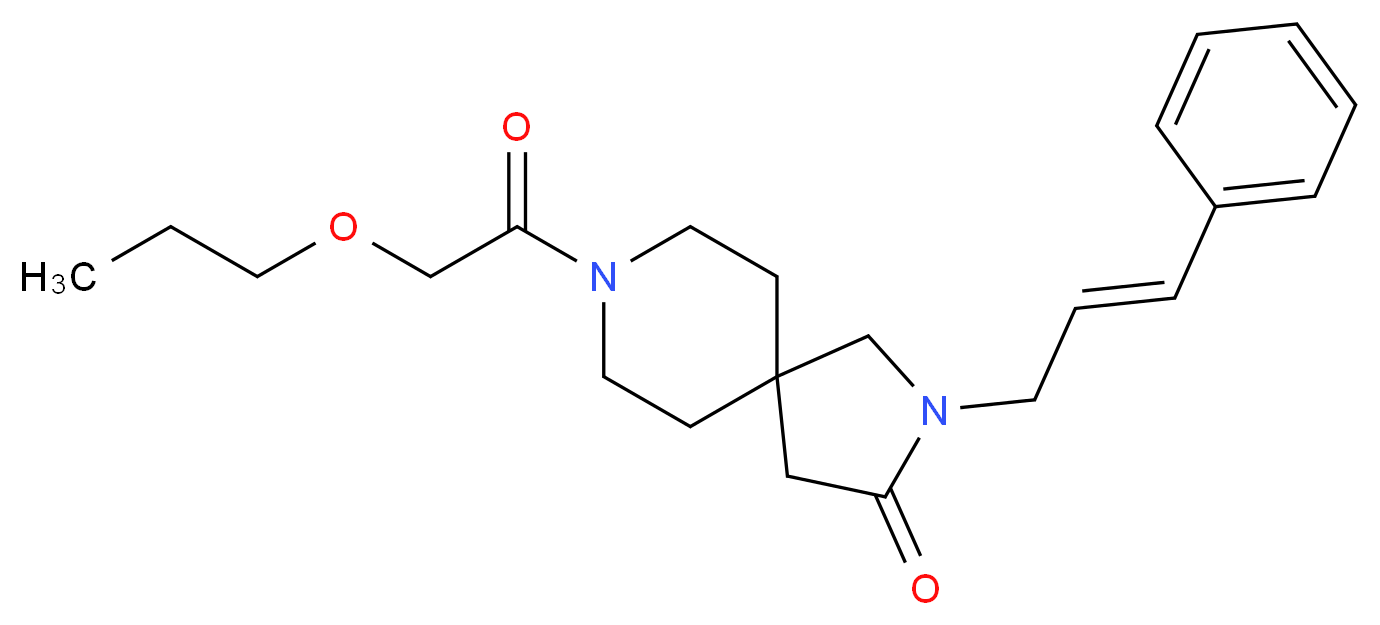 2-[(2E)-3-phenylprop-2-en-1-yl]-8-(propoxyacetyl)-2,8-diazaspiro[4.5]decan-3-one_Molecular_structure_CAS_)
