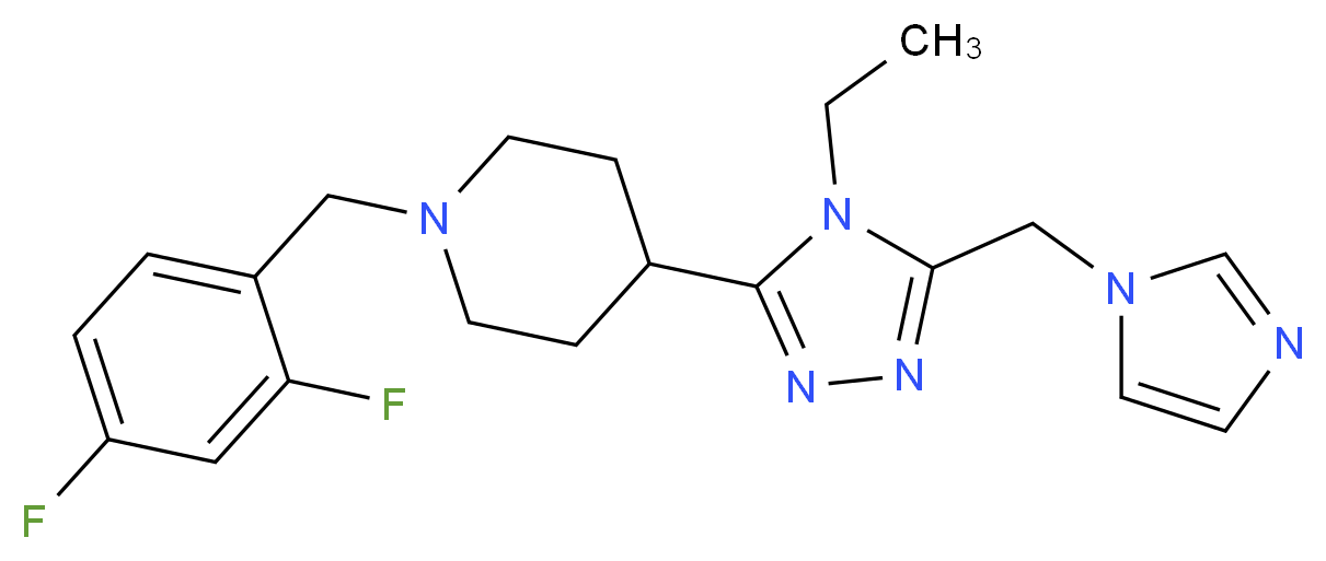 1-(2,4-difluorobenzyl)-4-[4-ethyl-5-(1H-imidazol-1-ylmethyl)-4H-1,2,4-triazol-3-yl]piperidine_Molecular_structure_CAS_)