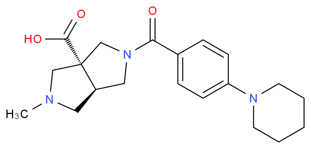 (3aR*,6aR*)-2-methyl-5-[4-(1-piperidinyl)benzoyl]hexahydropyrrolo[3,4-c]pyrrole-3a(1H)-carboxylic acid_Molecular_structure_CAS_)