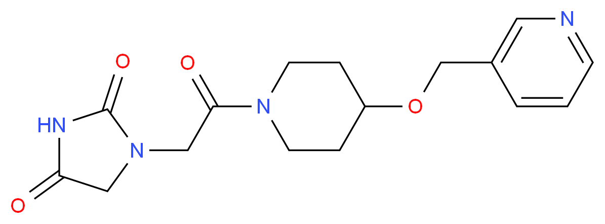 1-{2-oxo-2-[4-(3-pyridinylmethoxy)-1-piperidinyl]ethyl}-2,4-imidazolidinedione_Molecular_structure_CAS_)