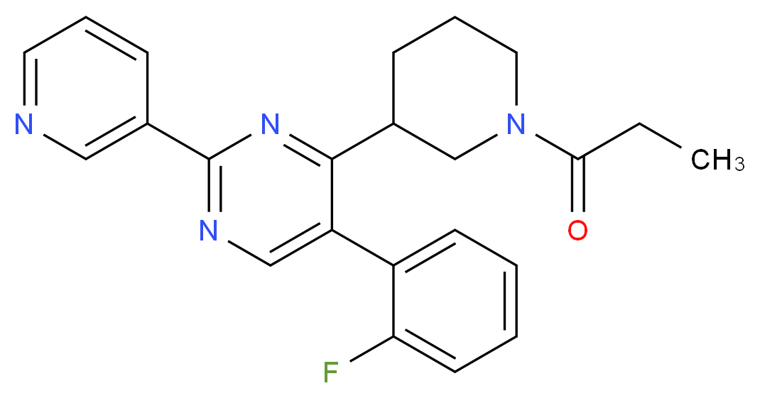 5-(2-fluorophenyl)-4-(1-propionyl-3-piperidinyl)-2-(3-pyridinyl)pyrimidine_Molecular_structure_CAS_)