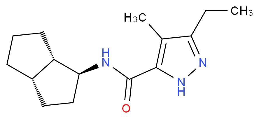 3-ethyl-4-methyl-N-[(1S*,3aS*,6aS*)-octahydropentalen-1-yl]-1H-pyrazole-5-carboxamide_Molecular_structure_CAS_)