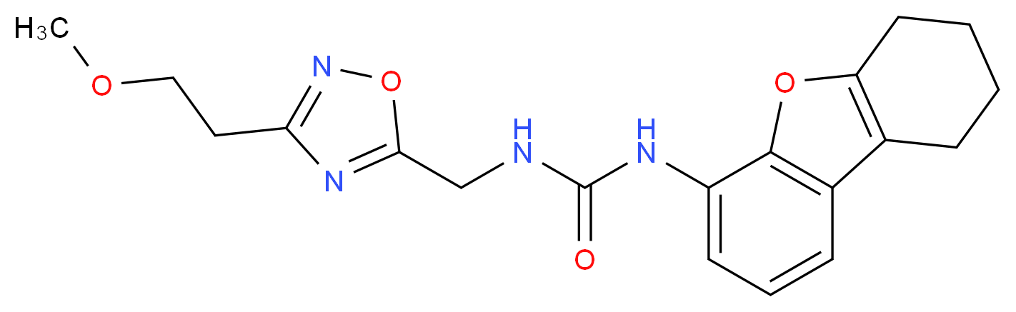 N-{[3-(2-methoxyethyl)-1,2,4-oxadiazol-5-yl]methyl}-N'-(6,7,8,9-tetrahydrodibenzo[b,d]furan-4-yl)urea_Molecular_structure_CAS_)