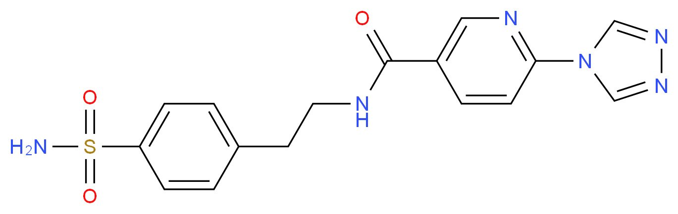 N-{2-[4-(aminosulfonyl)phenyl]ethyl}-6-(4H-1,2,4-triazol-4-yl)nicotinamide_Molecular_structure_CAS_)