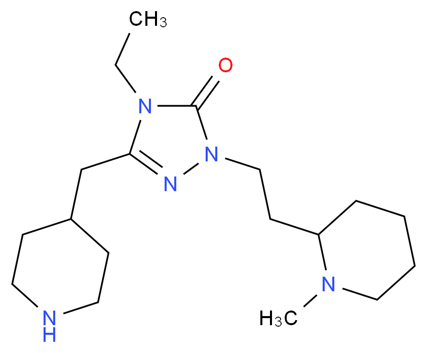 4-ethyl-2-[2-(1-methylpiperidin-2-yl)ethyl]-5-(piperidin-4-ylmethyl)-2,4-dihydro-3H-1,2,4-triazol-3-one_Molecular_structure_CAS_)