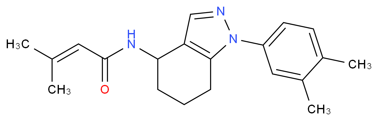 N-[1-(3,4-dimethylphenyl)-4,5,6,7-tetrahydro-1H-indazol-4-yl]-3-methyl-2-butenamide_Molecular_structure_CAS_)