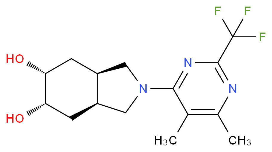 (3aR*,5R*,6S*,7aS*)-2-[5,6-dimethyl-2-(trifluoromethyl)-4-pyrimidinyl]octahydro-1H-isoindole-5,6-diol_Molecular_structure_CAS_)