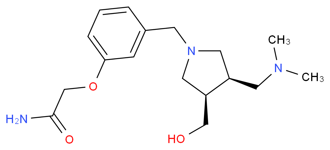 2-(3-{[(3R*,4R*)-3-[(dimethylamino)methyl]-4-(hydroxymethyl)pyrrolidin-1-yl]methyl}phenoxy)acetamide_Molecular_structure_CAS_)