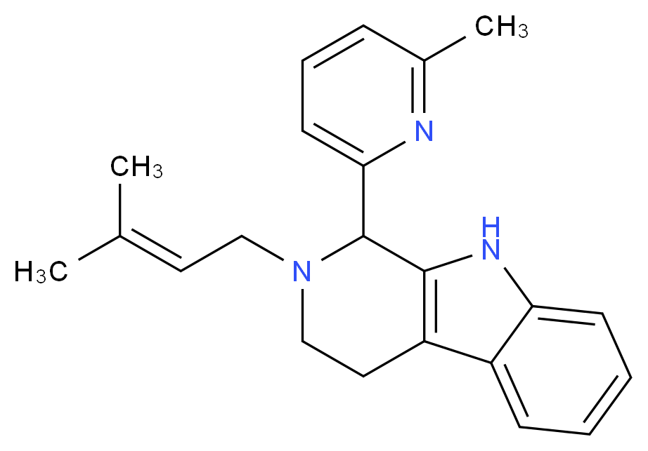 2-(3-methyl-2-buten-1-yl)-1-(6-methyl-2-pyridinyl)-2,3,4,9-tetrahydro-1H-beta-carboline_Molecular_structure_CAS_)