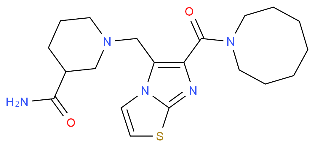 1-{[6-(1-azocanylcarbonyl)imidazo[2,1-b][1,3]thiazol-5-yl]methyl}-3-piperidinecarboxamide_Molecular_structure_CAS_)