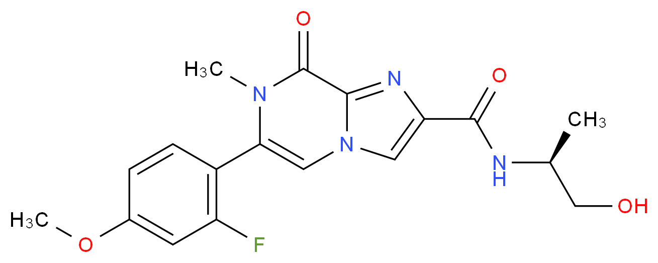 6-(2-fluoro-4-methoxyphenyl)-N-[(1S)-2-hydroxy-1-methylethyl]-7-methyl-8-oxo-7,8-dihydroimidazo[1,2-a]pyrazine-2-carboxamide_Molecular_structure_CAS_)