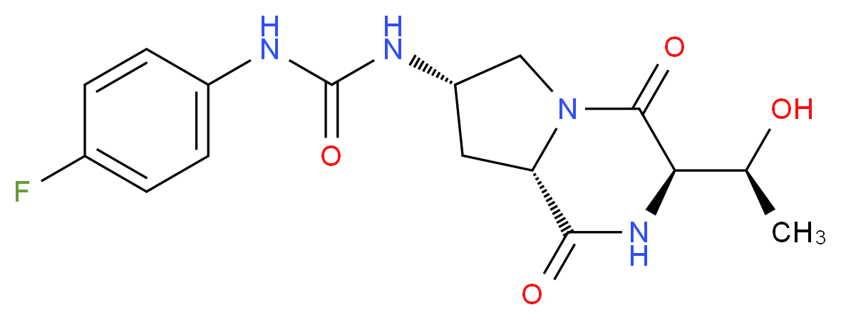 N-(4-fluorophenyl)-N'-{(3R,7S,8aS)-3-[(1S)-1-hydroxyethyl]-1,4-dioxooctahydropyrrolo[1,2-a]pyrazin-7-yl}urea_Molecular_structure_CAS_)