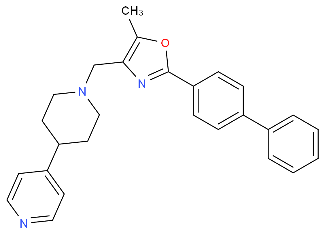 4-(1-{[2-(4-biphenylyl)-5-methyl-1,3-oxazol-4-yl]methyl}-4-piperidinyl)pyridine_Molecular_structure_CAS_)