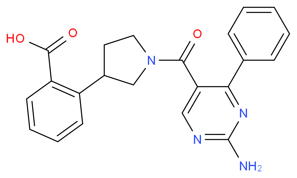 2-{1-[(2-amino-4-phenyl-5-pyrimidinyl)carbonyl]-3-pyrrolidinyl}benzoic acid_Molecular_structure_CAS_)