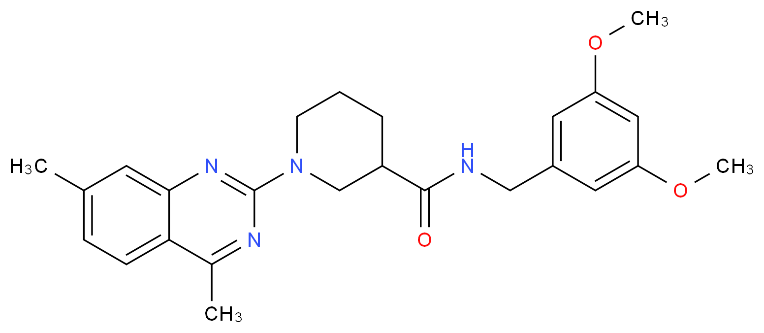 N-(3,5-dimethoxybenzyl)-1-(4,7-dimethyl-2-quinazolinyl)-3-piperidinecarboxamide_Molecular_structure_CAS_)